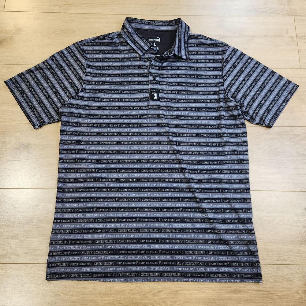 BogeyBros Polo Shirt Mens Large Gray I Never Pull Out Golf Performance Stretch